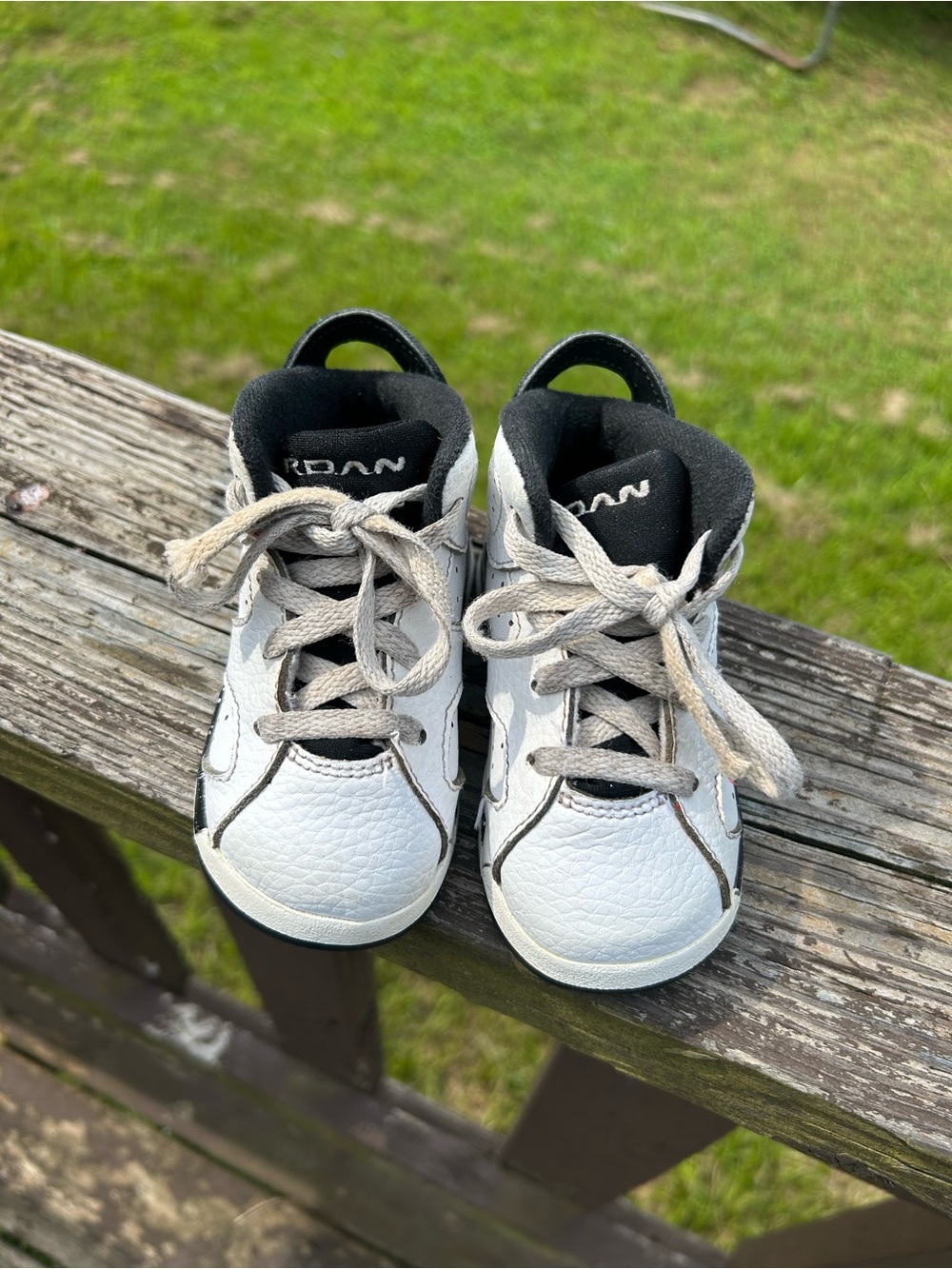 Jordan Kids White and Black Lace-Up Sneakers